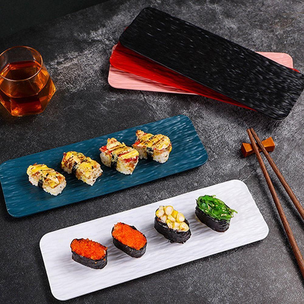 Mehrfarbige Restaurantplatte Rechteckige Form Flache Platte Kreative Dessertplatte Sushi Servieren