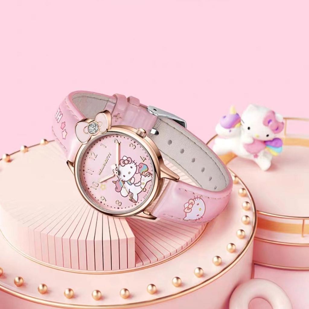 Sanrio Kids' Wristwatch, Lightweight, Stylish, Simple, Cute Wristwatch, Perfect for School Entrance, Birthdays, and More. Unisex. Holly Kitty.