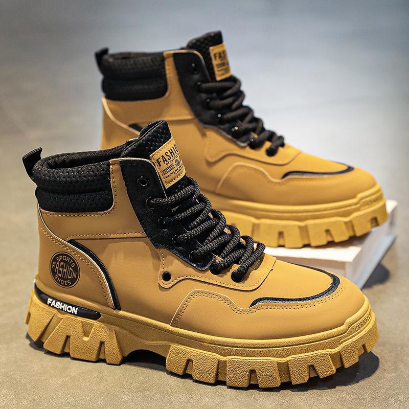 

Men s shoes autumn 2024 new men s Martin boots trendy versatile tooling shoes non-slip and wear-resistant thick-soled desert boots 39