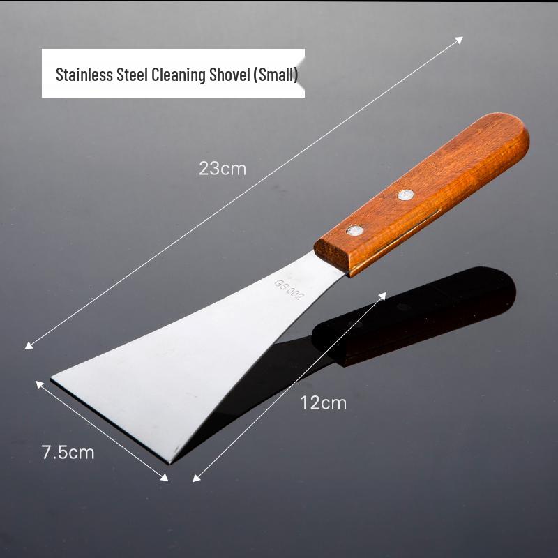 Frying Pan & Cooking Utensils Set: Stainless Steel Shovel, Flat Shovel, Cooking Spoon, and Jianbing Guozi Tool for Pan-Fried Dishes.