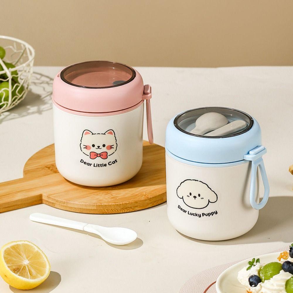Stainless Steel Thermal Breakfast Cup 530ml Vacuum Soup Cup Portable Sealed Lunch Box  Camping