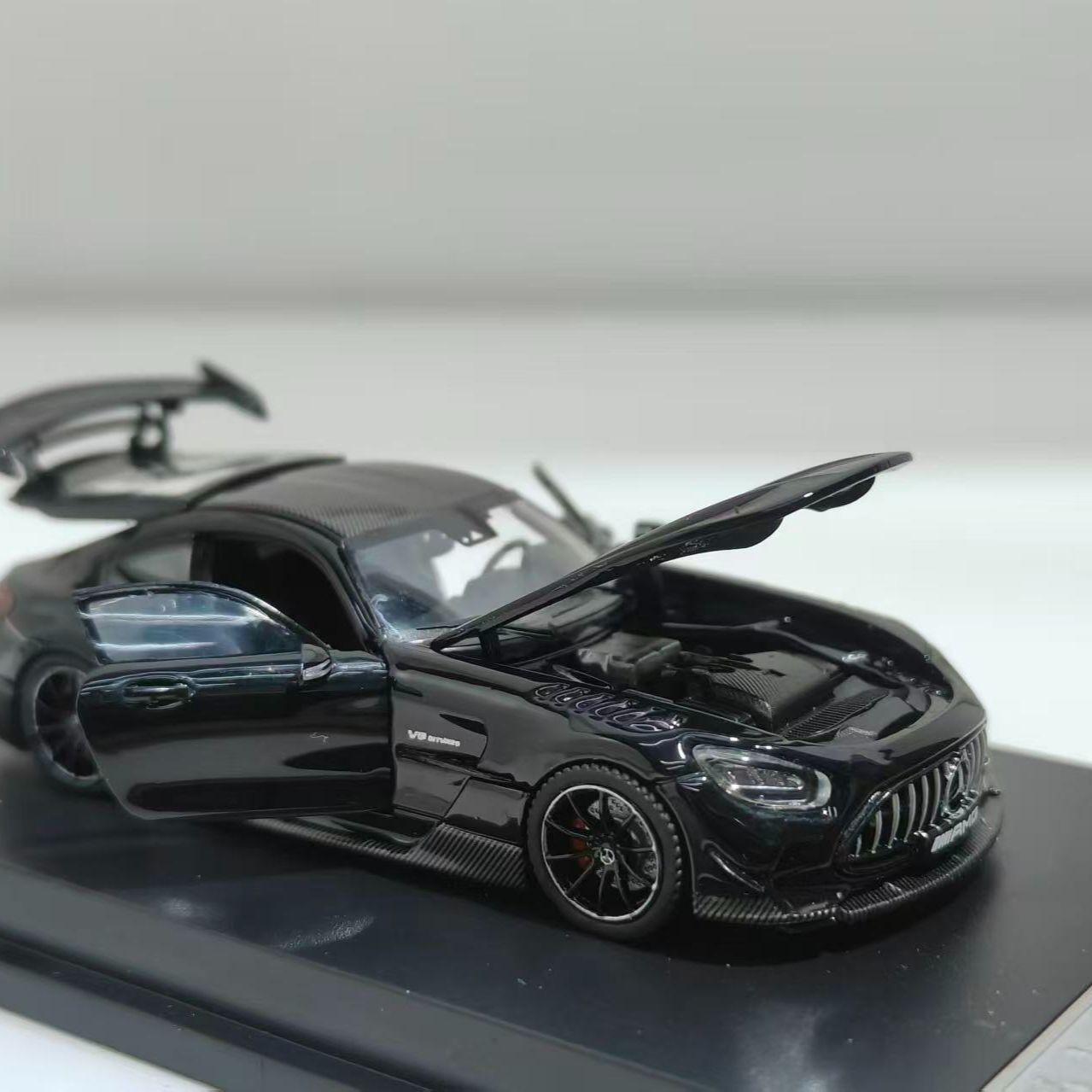 

MJ MODEL 1:64 Full Open Mercedes-Benz AMG GT Black Series restores engine compartment details, alloy car model