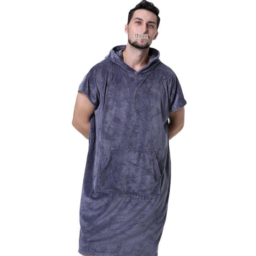 Unisex Quick-Dry Microfiber Hooded Poncho Towel for Adults – Ideal for Beach, Swimming, Diving, and Changing.