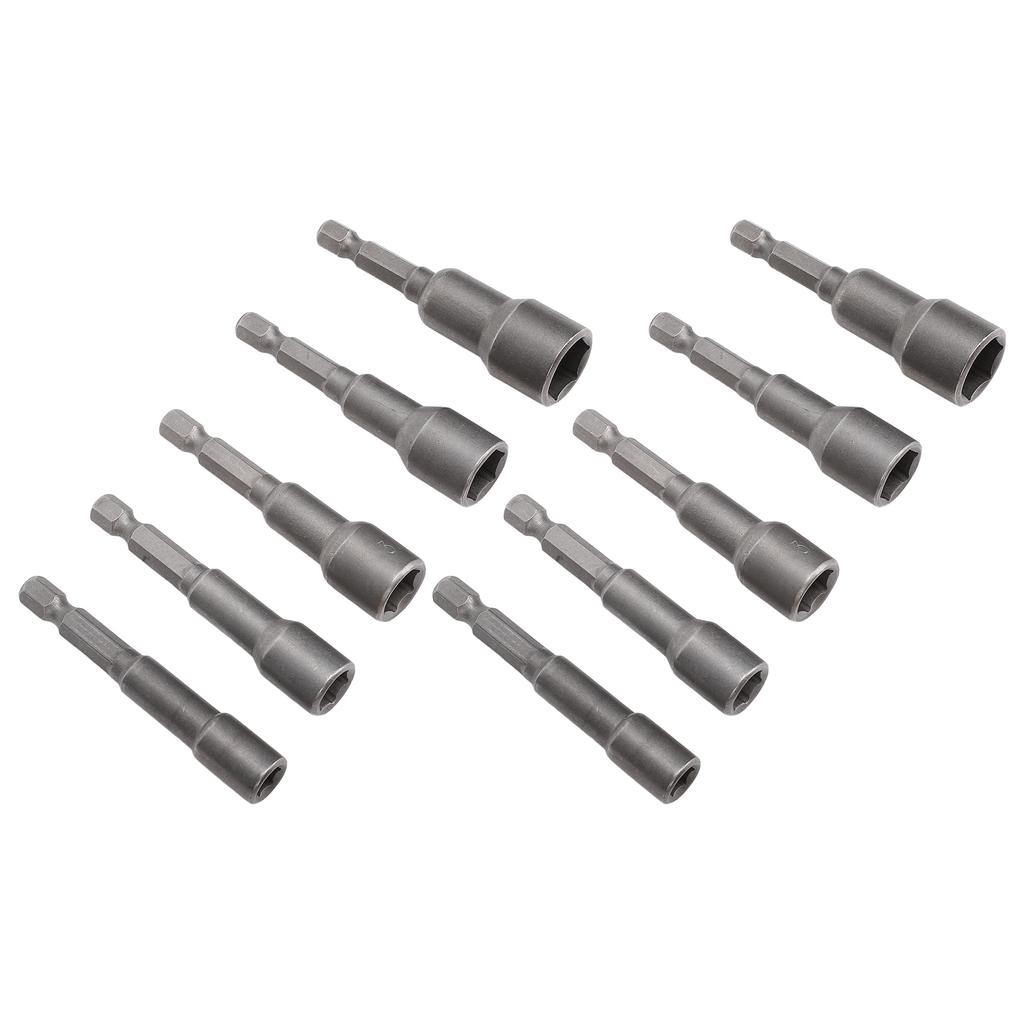 2 Set Magnetic Hex Socket Set 1/4in Shank 65mm Screw Nut Driver Setter Drill Bit 1/4in 5/16in 3/8in