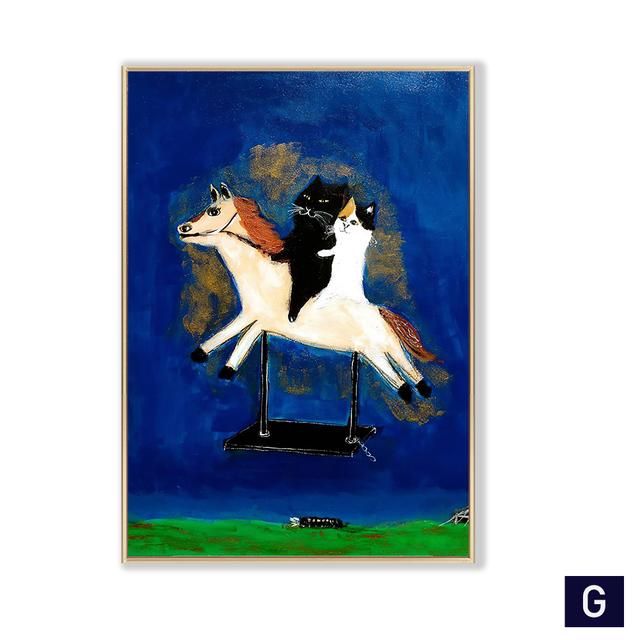 Japanese Cute Cat Posters Funny Prints Canvas Painting Cartoon Bear Nursery Wall Picture Baby Kid's Bedroom Home Decoration