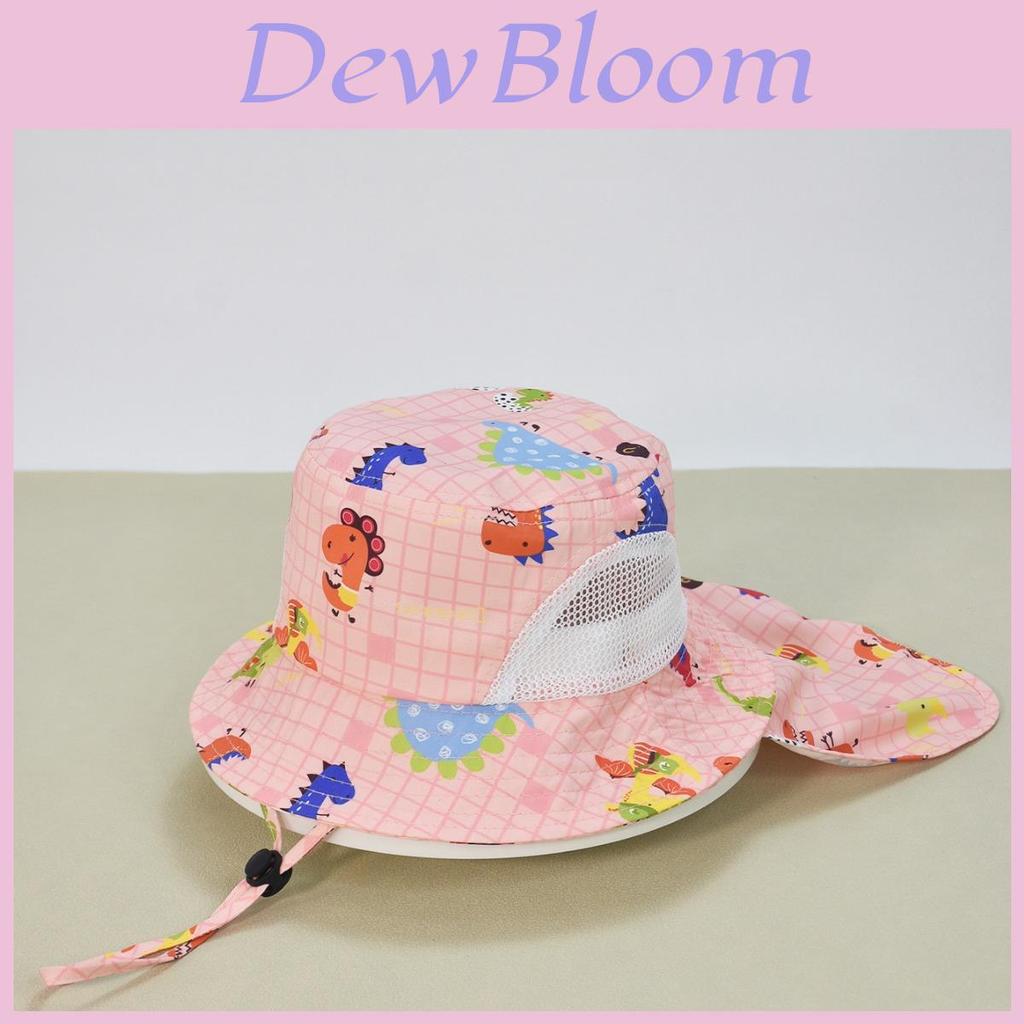 Summer Kids Sun Hat With Wide Brim Cotton Polyester Uv Protection For Boys Girls