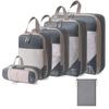 6Pcs Travel Compressed Packing Cubes Storage Organizer Set With Drawstring Bag Luggage Portable Lightweight Suitcase Bag