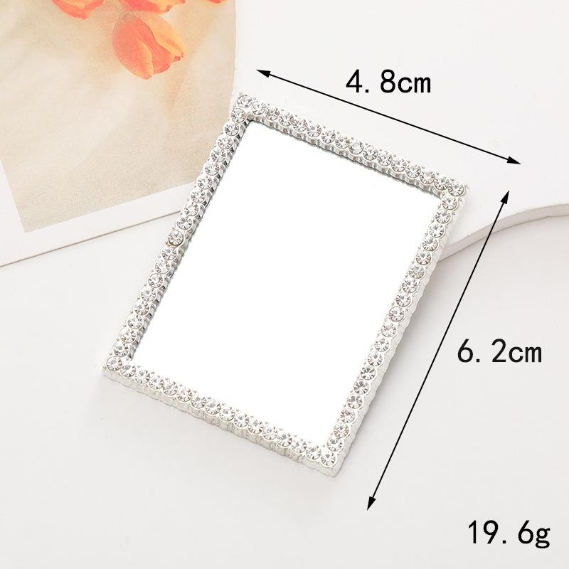 Sense of Advanced Butterfly Heart Shaped Girls Gem Make Up Mirror Liquid Metal Style Women Mini Portable Handheld Mirror