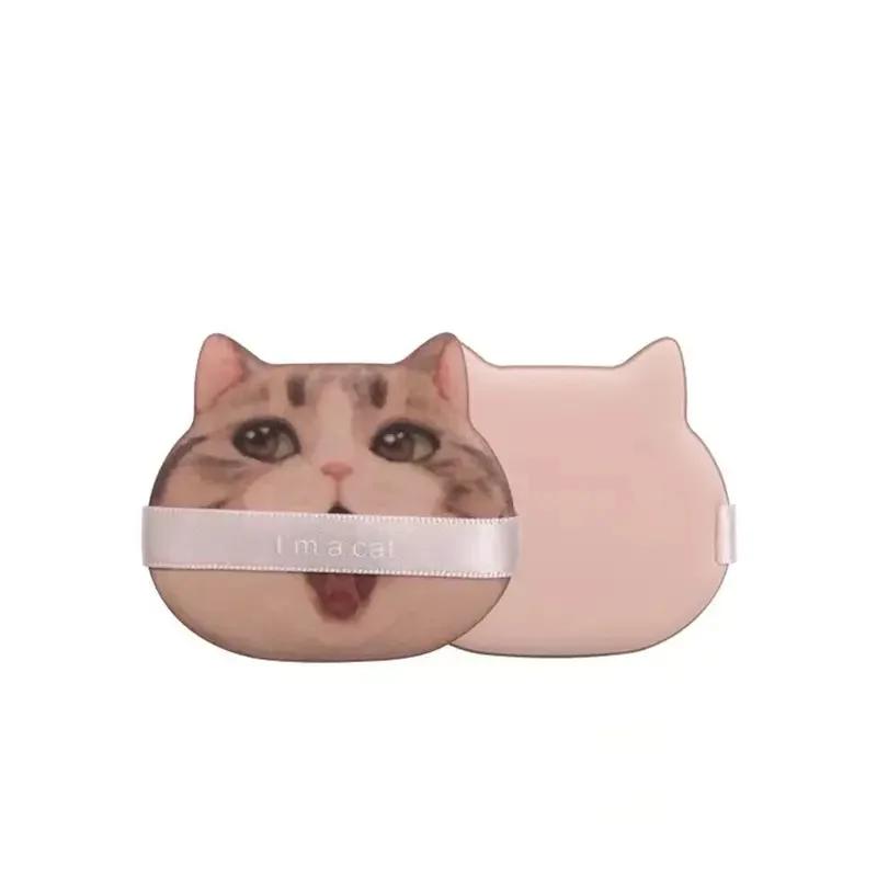 

1 шт. Милый кот косметический пуховка Воздушный кушон Пуховка Мягкий спонж для макияжа Косметический пуховкой Сухой Влажный Двойного назначения Тональный крем Пуховкой