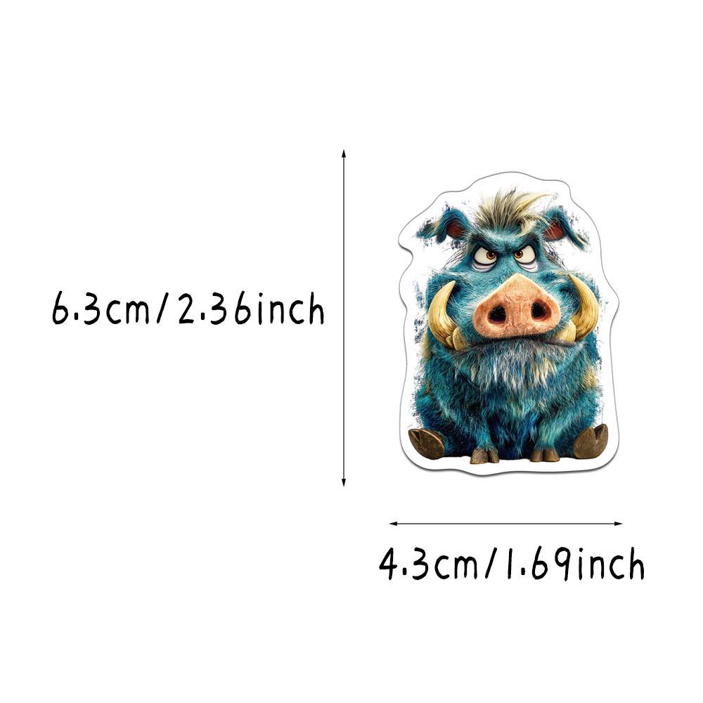 Retro Animal Character Stickers (50-Pack) – DIY Phone Case Decorations
