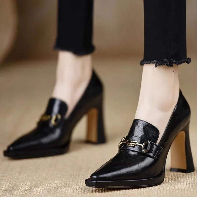 Luxury High Heels Women's Fashion 2025 Spring and Autumn Slippers Thick Heel Designer Casual Shoes Only Zapatos De Mujer