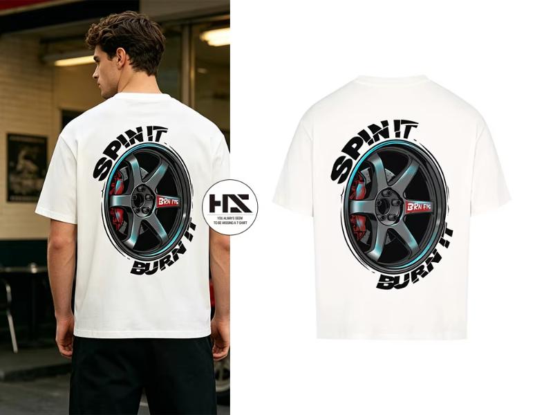 Unisexs Car Enthusiast Print Tshirt Crew Neck Cotton Shirt With Ich Mag Felgen 5spoke Racing Wheel Design Urban Streetwear Style