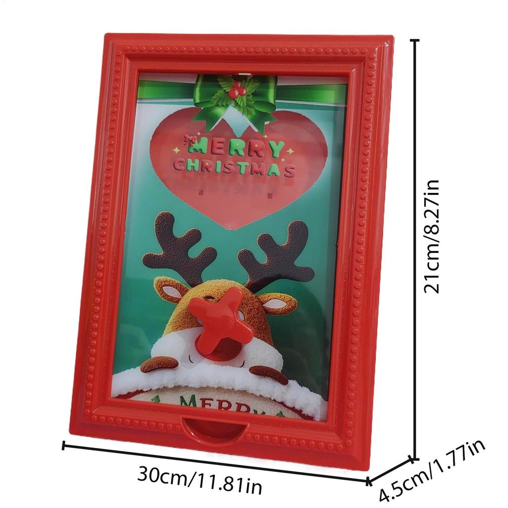 Candy Dispenser Picture Frame Holiday Christmas Reindeer Decor Gumball Machine Picture Frame For Birthday Holiday Christmas