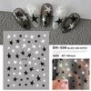 Five-Pointed Star Nail Stickers Foil Hollow Star Decals Flexible Hand-Painted Pentagram Self-Adhesive Nail Art Stickers