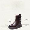 Johnature Genuine Leather Retro Thick Soled Women's Short Boots Versatile Wool Warm Snow Boots