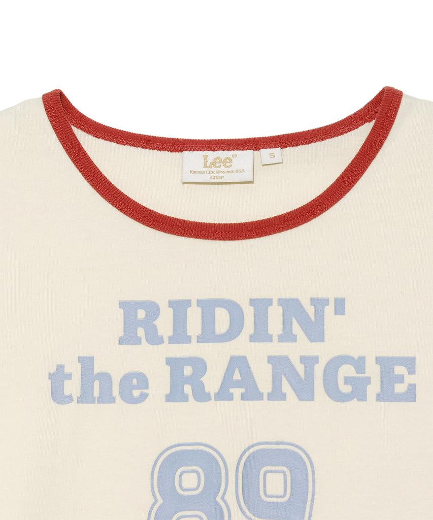 LEE Women Graphic Ringer Crop T-Shirt Cream