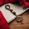 Zodiac Snake Brass Keychain: Men's Pendant & Car Accessory