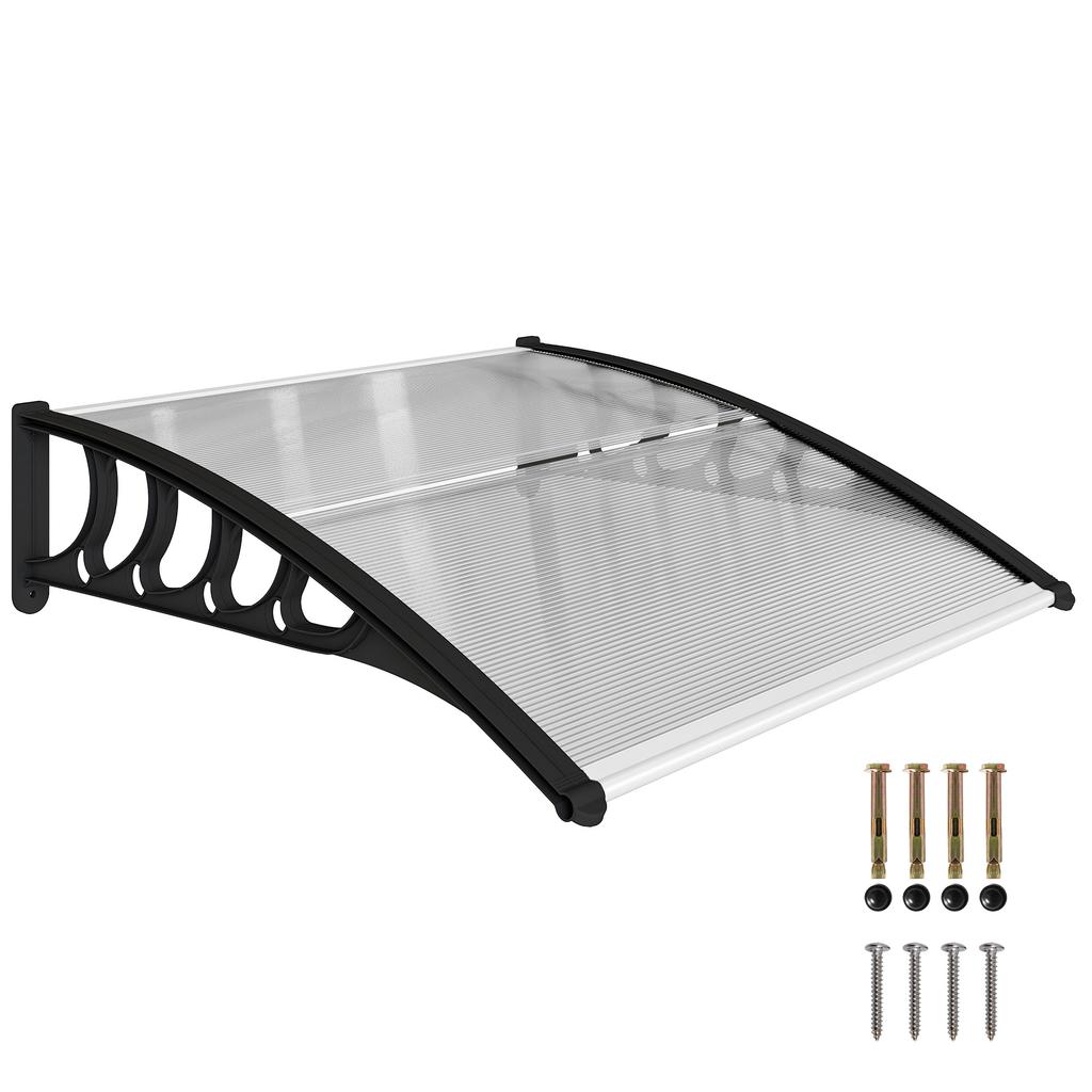 Front Door Canopy, Outdoor Awning, Rain Shelter for Window, Porch and Front/Back Door, 103 X 96.5 Cm, Clear