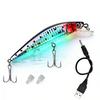 USB Rechargeable Fishing Lures Electronic Sea Fishing Lure Vibrating Artificial Bait Triple Hook Winter Ice Lure Hard Bait for Saltwater