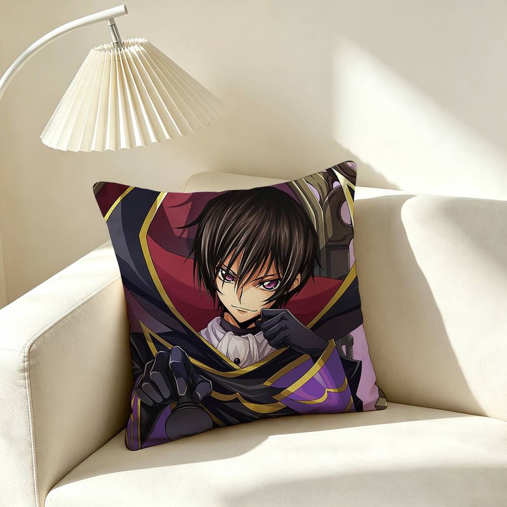 Ccode Geass Lelouch Anime Pillow Case Square Doublesided Sofa Cushion Cover Bedroom Bedside Pillow