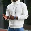 Men's Color Turtleneck Sweater Casual Knit Base Layer Pullover for Everyday Wear
