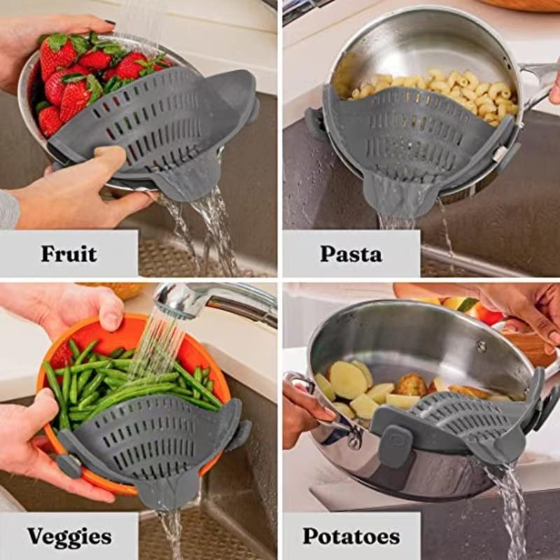 Pan Filter and Pasta Filter – Adjustable Silicone Clip-on Filter