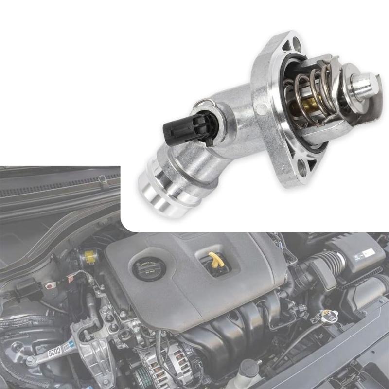 Engine Coolant Thermostat Assembly 25500-2E085 255002E085 for Veloster 2017-2020 Thermostat Housing Assembly Replacement