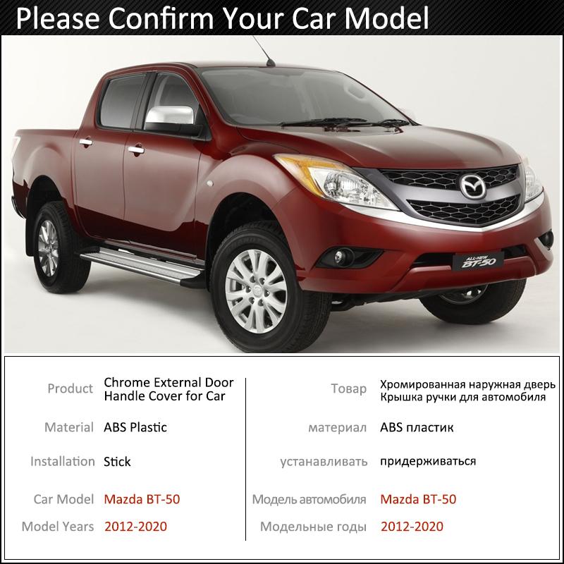 Black Carbon Fiber Door Handle Cover for Mazda BT-50 BT 50 BT5 2012~ 2017 2018  Car Accessories Stickers Trim Set Chrome