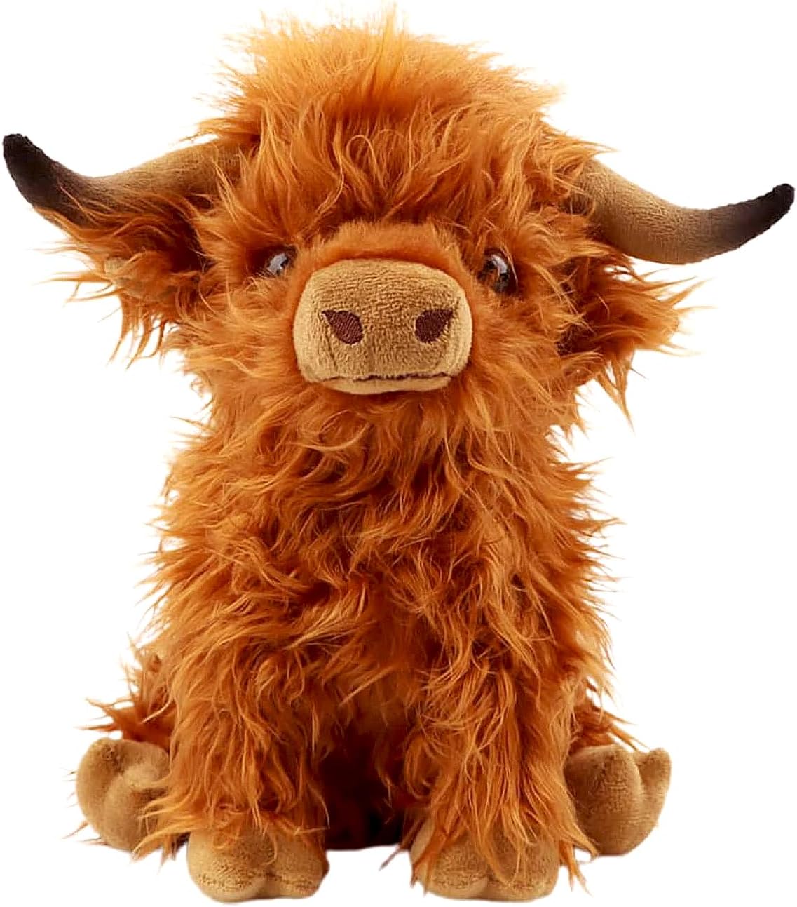 28cm Highland Cows Stuffed Animal Scottish Highland Cow Plush Toy Cute Farm Plushie Christmas Birthday Present for Boys Girls 28cm  коричневый