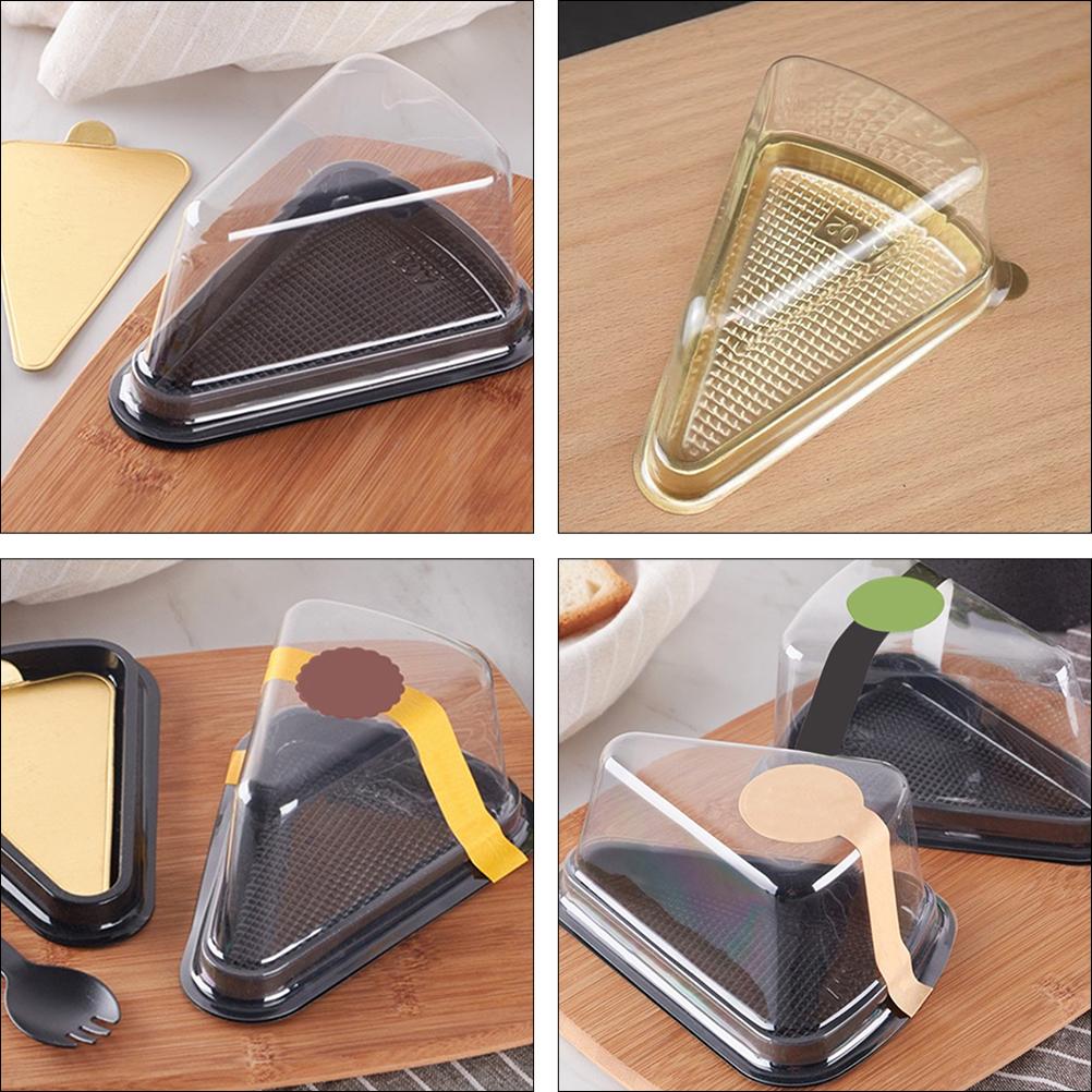 40 Pcs Cake Stand with Lid Packing Box Triangular Cupcake Containers Holder Packaging Boxes Cover