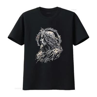 Jesus Christ T Shirt Black 4X Large Vintage Washed Unisex Casual Streetwear Top For Everyday Wear Soft Graphic Fashion