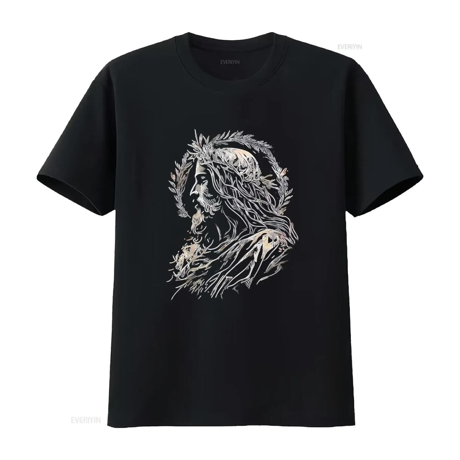 

Jesus Christ T Shirt Black 4X Large vintage Washed Unisex Casual streetwear Top For Everyday Wear Soft graphic fashion XXXXXL чорний