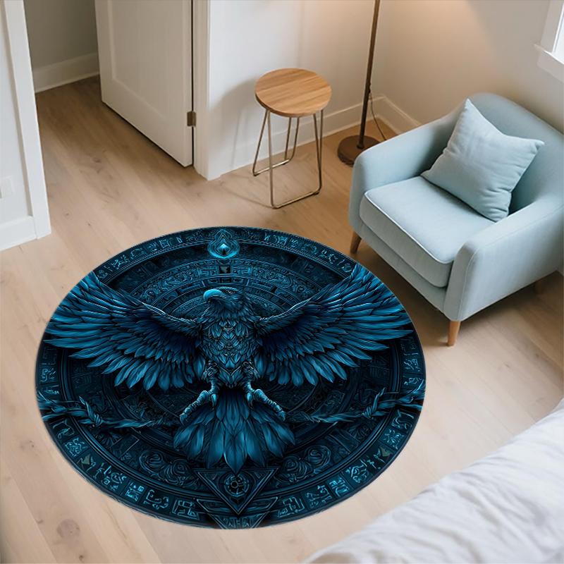 Viking Art pattern round rug,Carpet Rug for Living Room Bedroom Sofa Playroom Decor,Non-slip Floor Mat,Holiday Gifts and Birthday Gifts.
