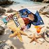 Custom Name Personalized Coraline Print Beach Towel, for Trip Camping Beach Party Home Decor, Birthday Gift for Family & Friends