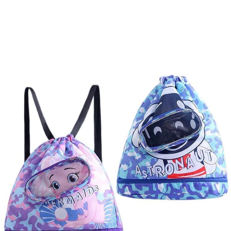 Children's Swimming Bag Waterproof Wet Dry Separation Large Capacity Backpack Ideal Gift for Kids Who Love Swimming