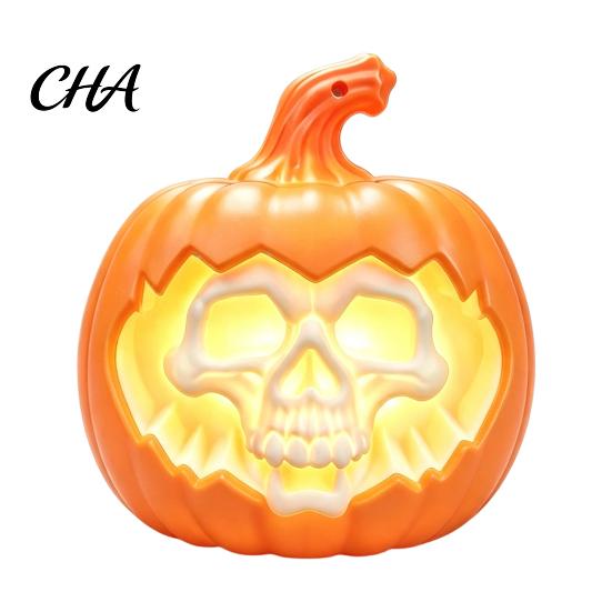 Halloween Party Supplies Pumpkin Light, LED Lighted Ghost Skull Lantern, Spooky Safe Flameless Candles Tabletop Decorative Lamp for Home Indoor