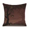 Halloween Linen Pillow Cover Printed Pillow Cover