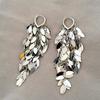 Korean Style Metal Sequin Earrings Zinc Zinc Alloy Gold Earrings Charm Long Tassel Dangle Earrings  Girl