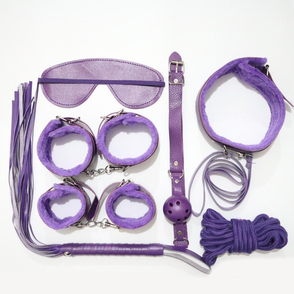 10-Piece Leather Bondage Set: Handcuffs, Collar & More for Couples