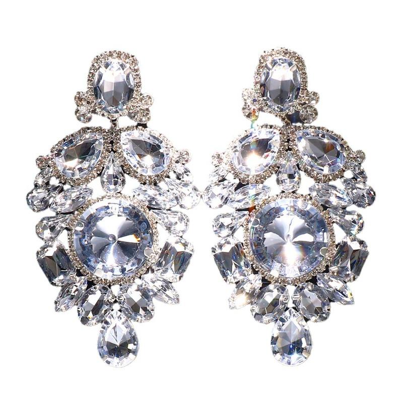 Rhinestone Earrings, Personalized Exaggerated Geometric Earrings, Retro Accessories Women's Earrings