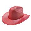 Halloween Party Colorful Cowboy Hat White Men's and Women's Light Cowboy Hat, Pink Cold Light Symphony Laser Hat