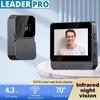 4.3 Inches IPS Screen Wireless Intercom Video Doorbell 1080P IR Night Vision Eye Peephole Camera Household Security Door Ring