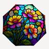 1pc Stained Glass Flowers Automatic Open/Close Umbrella Compact Folding Umbrella, All-Season Portable Umbrella for Women/Men F1124234