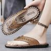 Fashion Summer Beach Men Slippers Fashion Genuine Leather Casual Shoes New Arrival Mens Flip Flops Outdoor Rubber Cool Half Drag Slides