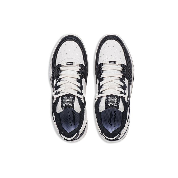 New LiNing Yuebai Anti Slip Wear Resistant Breathable Height Increasing Low Top Skateboard Shoes Men's White Black AGCS251-15