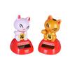 Statue Home Decor Lucky Cat Model Toys Dancing Lucky Cat Figure Solar Toys Shaking Head Swing Doll
