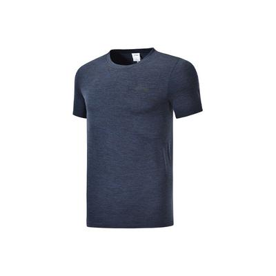 Li Ning Trainingsserie Logo-Muster Rundhals Kurzarm T-Shirt Herren Oberteile Schwarz ATSP095-2
