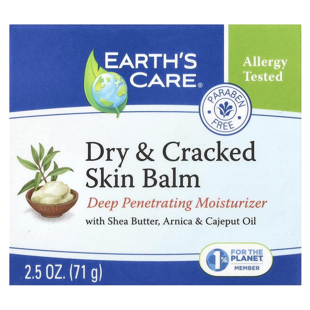 Earth's Care Balm for Dry, Cracked Skin, with Shea Butter, Arnica and Cajuput Oil, 71G (2.5Oz)