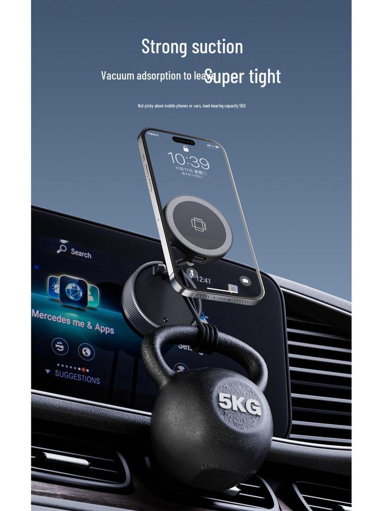 15W Fast Charging Magnetic Wireless Car Phone Holder for Dashboard Use