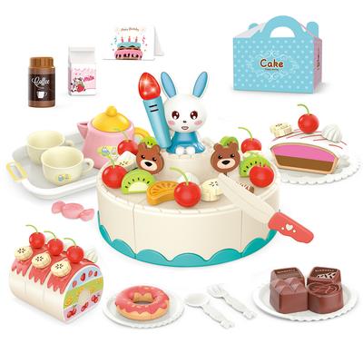 Cecile Fruit Diy Cake Toy Music Electric, Birthday Gift Simulation Play House Kitchen Girl Toy